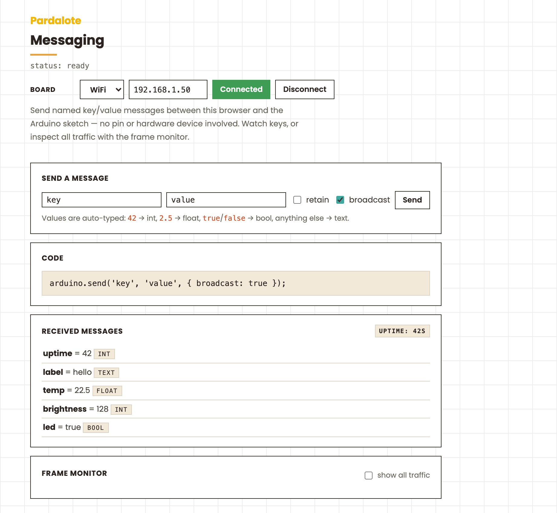 Messaging — the example running
