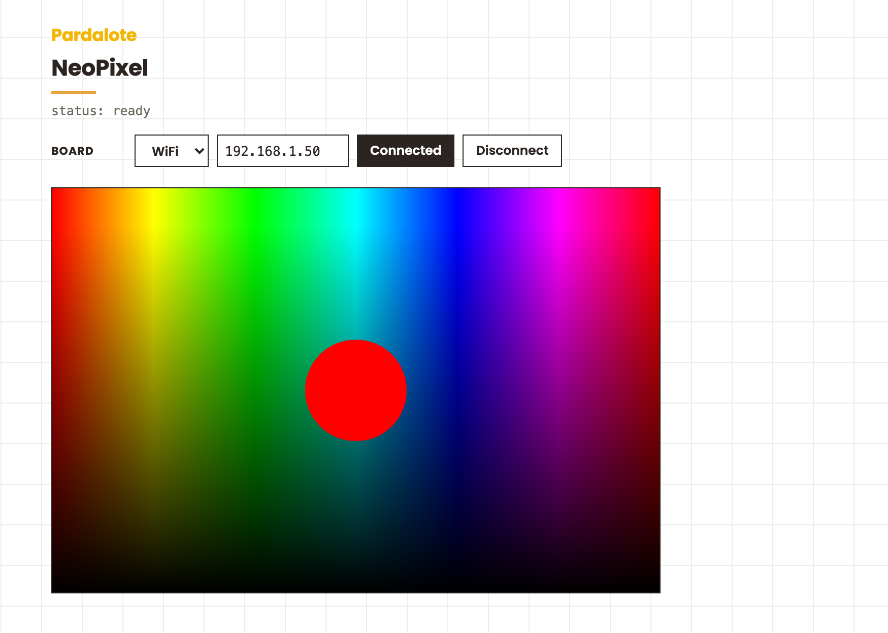NeoPixel — the example running