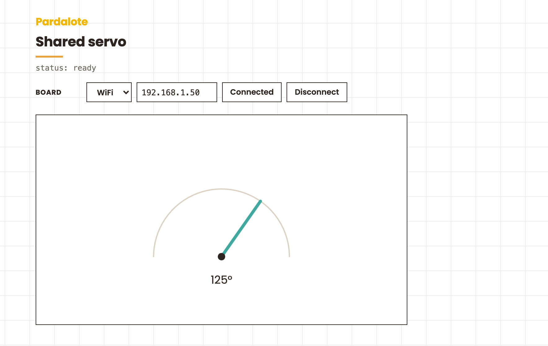 Shared servo — the example running